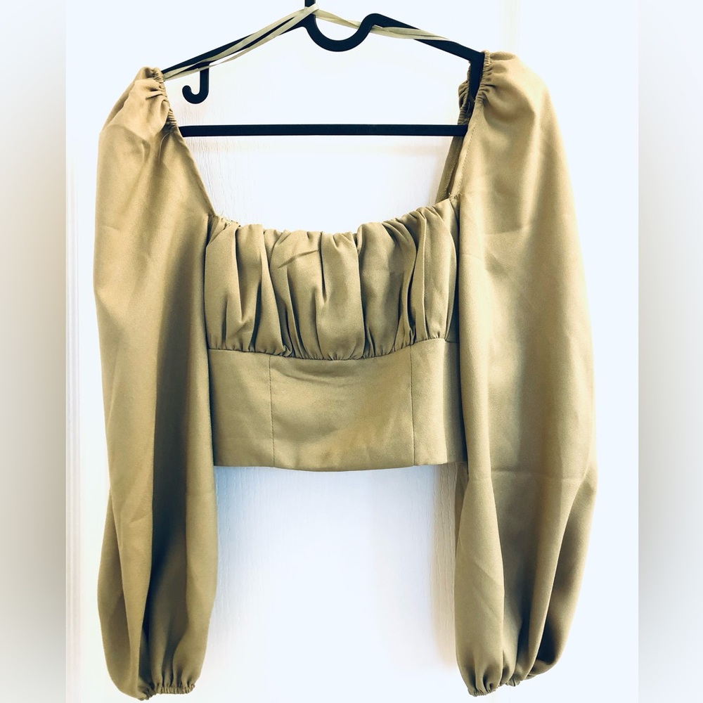 Princess Polly Tan Puff Sleeve Blouse